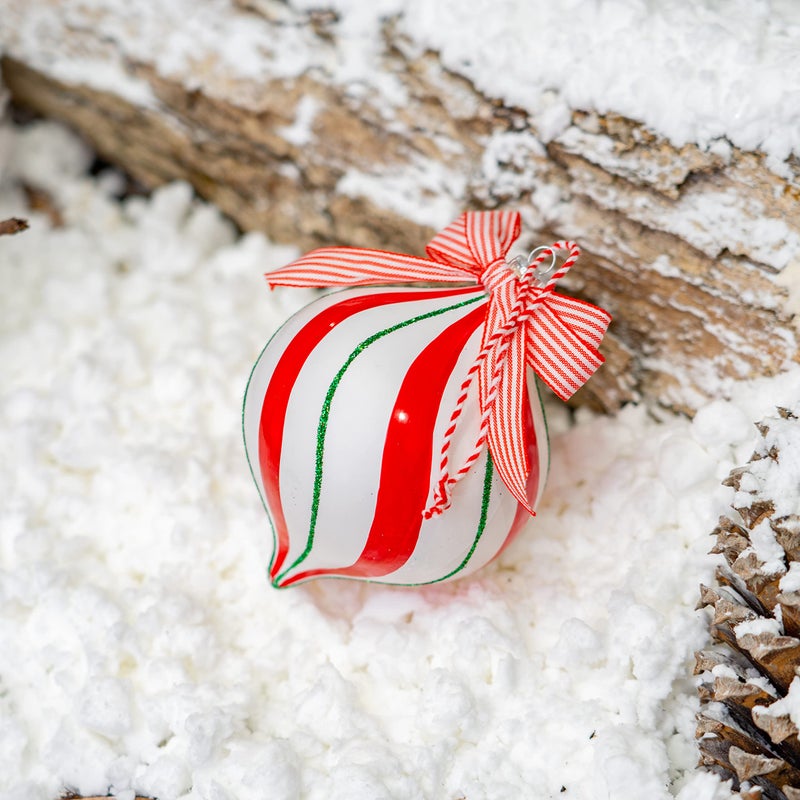 Ornativity Peppermint Candy Ornament Set â€“ Christmas Candy Cane Ball Shatterproof Candy Balls Hanging Xmas Ornaments for Indoor or Outdoor Holiday Christmas Tree Decor â€“ 4.5" 1 Dozen - Image 2